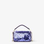 FENDI Baguette® Mini Bag embroidered with purple sequins - Image 6